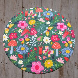 Reversible Kitchenaid Bowl Cover: Mushrooms & Sage Dots, Mixer Bowl Cover